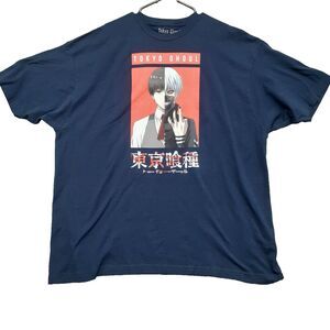Crunchyroll TOKYO GHOUL Men Sz 3XL Navy Blue Ken Kaneki Graphic T-Shirt Manga